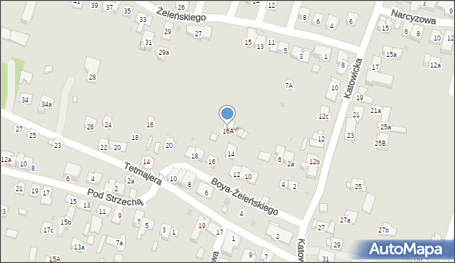 Kraków, Boya-Żeleńskiego Tadeusza, 16A, mapa Krakowa