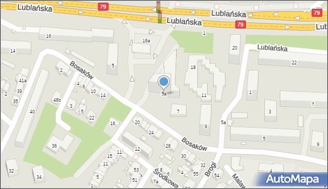 Kraków, Bosaków, 5a, mapa Krakowa