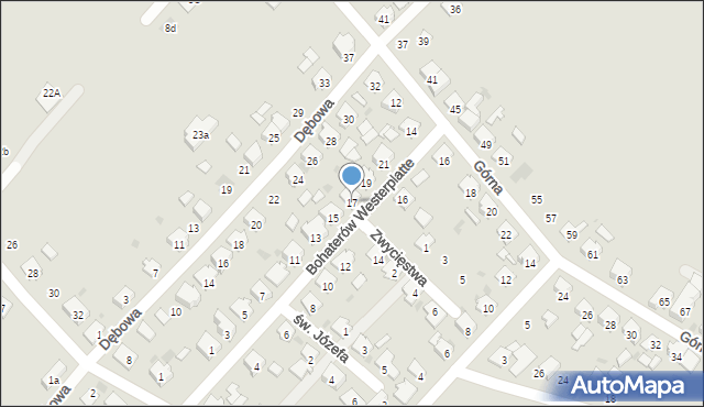 Krapkowice, Bohaterów Westerplatte, 17, mapa Krapkowice