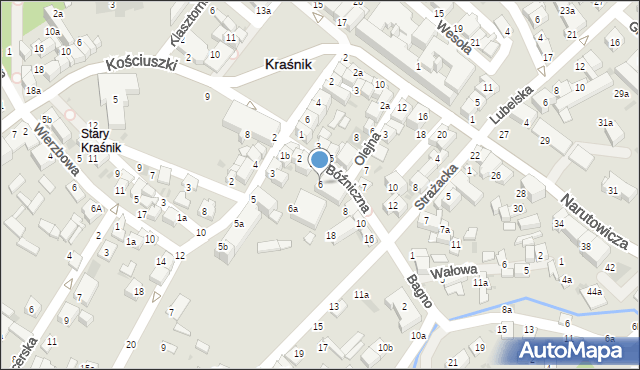 Kraśnik, Bóźniczna, 6, mapa Kraśnik