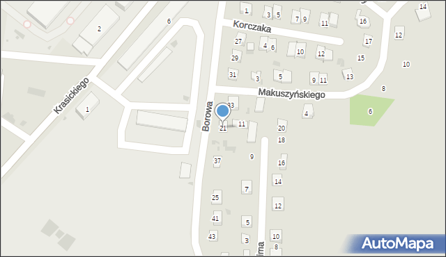 Krasnystaw, Borowa, 21, mapa Krasnystaw