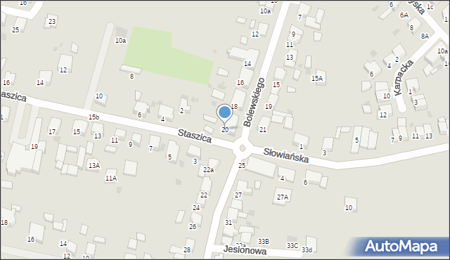 Krotoszyn, Bolewskiego, 20, mapa Krotoszyna