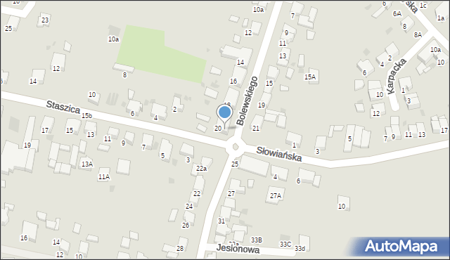 Krotoszyn, Bolewskiego, 20a, mapa Krotoszyna