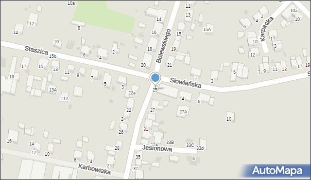 Krotoszyn, Bolewskiego, 25, mapa Krotoszyna