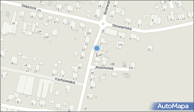 Krotoszyn, Bolewskiego, 31, mapa Krotoszyna