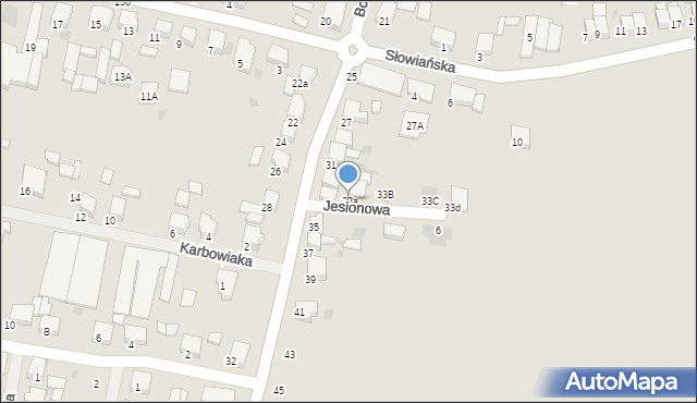 Krotoszyn, Bolewskiego, 33a, mapa Krotoszyna