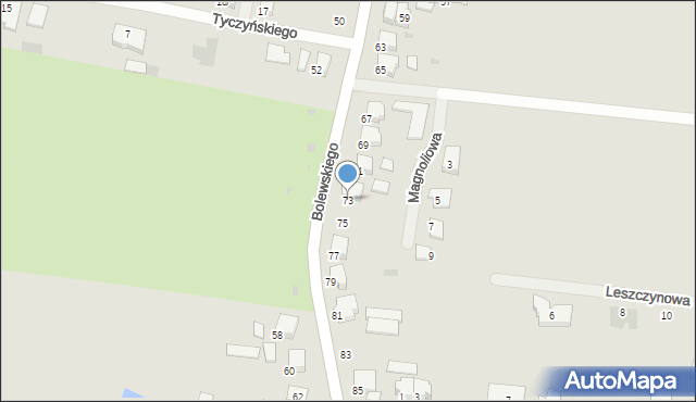 Krotoszyn, Bolewskiego, 73, mapa Krotoszyna