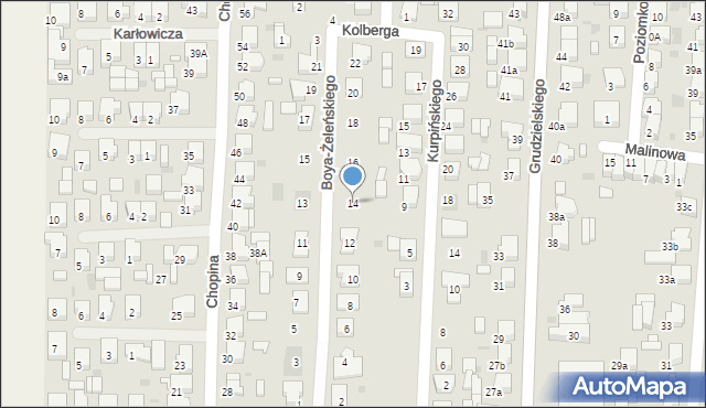 Krotoszyn, Boya-Żeleńskiego Tadeusza, 14, mapa Krotoszyna