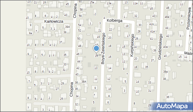 Krotoszyn, Boya-Żeleńskiego Tadeusza, 15, mapa Krotoszyna