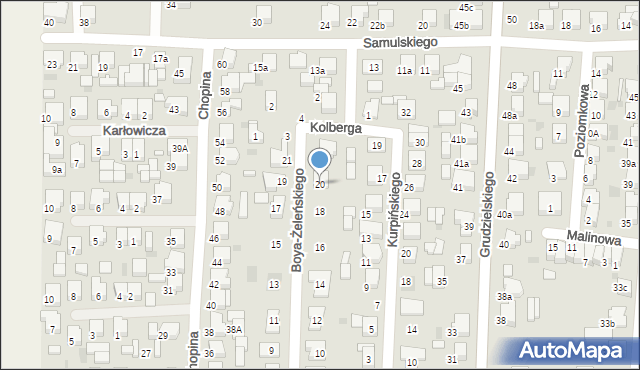 Krotoszyn, Boya-Żeleńskiego Tadeusza, 20, mapa Krotoszyna