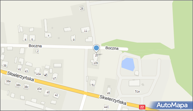 Krzeszyce, Boczna, 10, mapa Krzeszyce