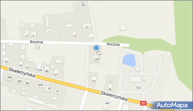 Krzeszyce, Boczna, 10a, mapa Krzeszyce