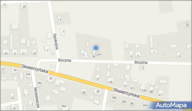 Krzeszyce, Boczna, 3c, mapa Krzeszyce