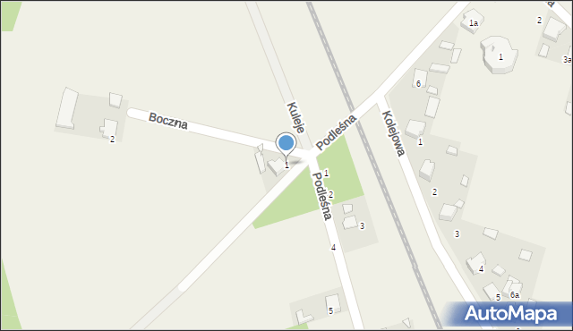 Kuleje, Boczna, 1, mapa Kuleje