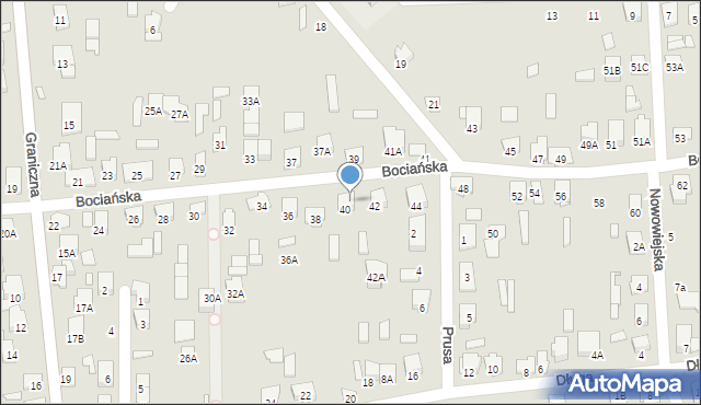 Łapy, Bociańska, 40A, mapa Łapy