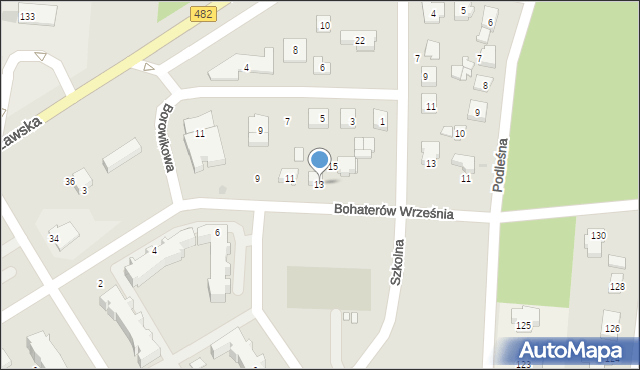 Łask, Bohaterów Września, 13, mapa Łask