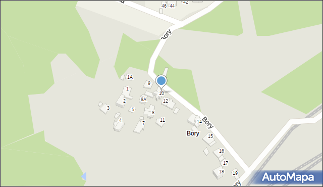 Łazy, Bory, 10, mapa Łazy