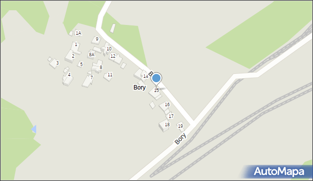 Łazy, Bory, 15, mapa Łazy