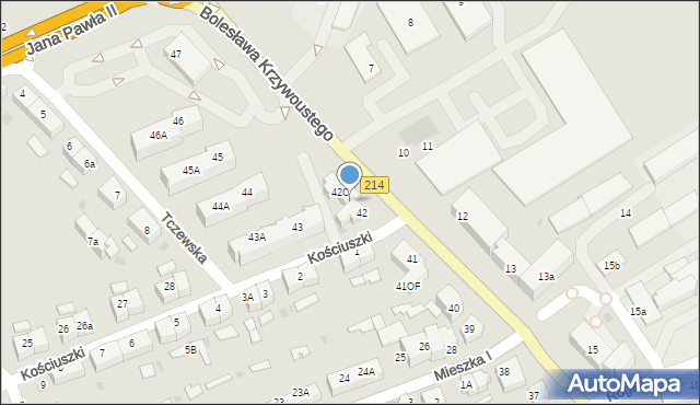 Lębork, Bolesława Krzywoustego, 42a, mapa Lębork