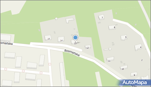 Lędowo-Osiedle, Bosmańska, 13, mapa Lędowo-Osiedle
