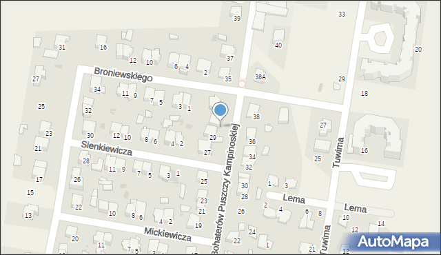 Leszno, Bohaterów Puszczy Kampinoskiej, 31, mapa Leszno