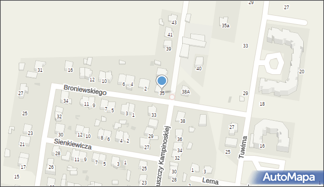 Leszno, Bohaterów Puszczy Kampinoskiej, 35, mapa Leszno