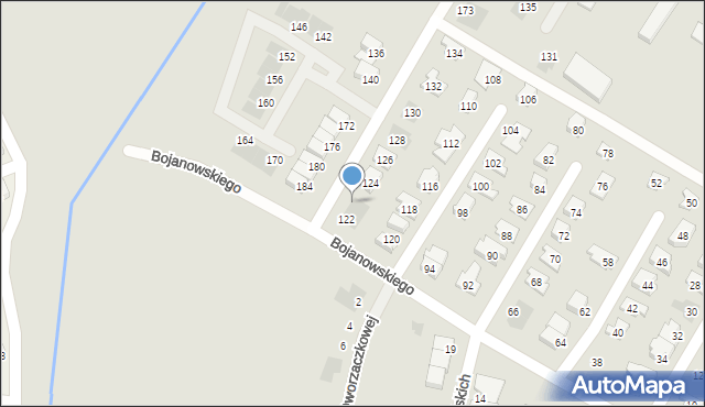 Leszno, Bojanowskiego Edmunda, 122a, mapa Leszno