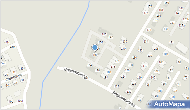 Leszno, Bojanowskiego Edmunda, 160, mapa Leszno