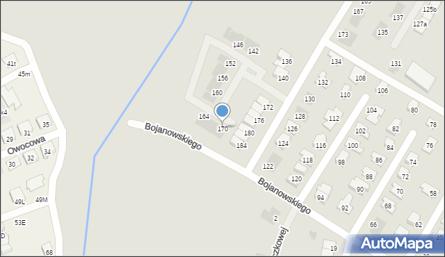 Leszno, Bojanowskiego Edmunda, 170, mapa Leszno