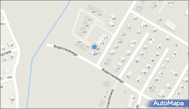 Leszno, Bojanowskiego Edmunda, 184, mapa Leszno