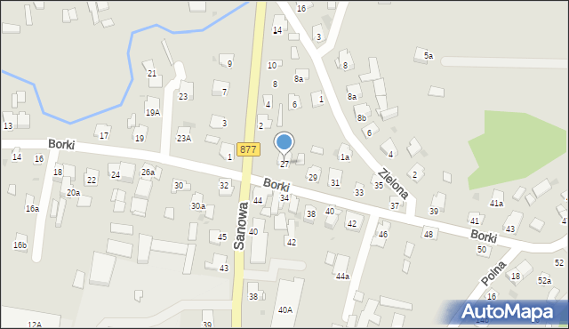 Leżajsk, Borki, 27, mapa Leżajsk