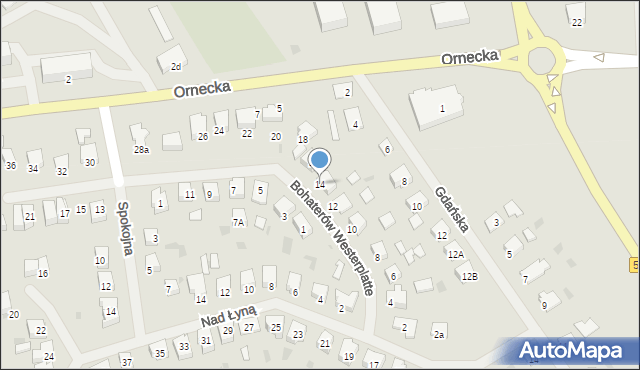 Lidzbark Warmiński, Bohaterów Westerplatte, 14, mapa Lidzbark Warmiński