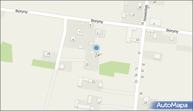 Lipce Reymontowskie, Boryny, 11A, mapa Lipce Reymontowskie
