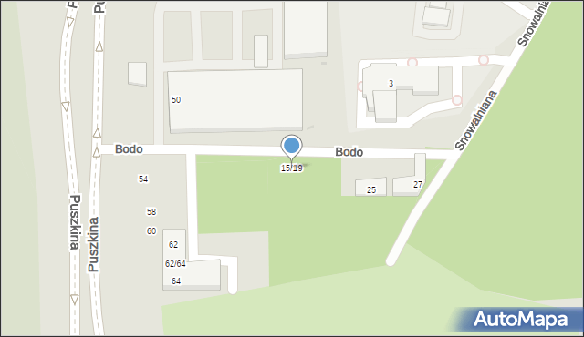 Łódź, Bodo Eugeniusza, 15/19, mapa Łodzi