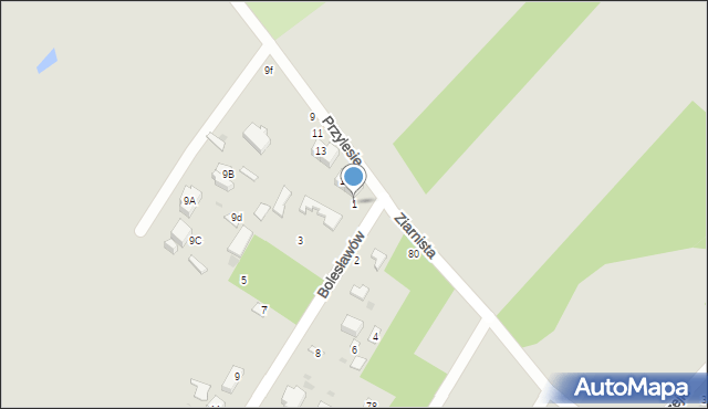 Łódź, Bolesławów, 1, mapa Łodzi