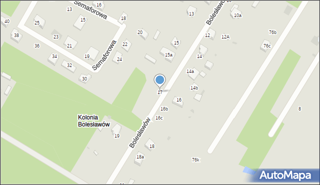 Łódź, Bolesławów, 17, mapa Łodzi