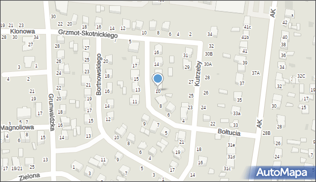 Łowicz, Bołtucia Mikołaja, gen. broni, 10, mapa Łowicza