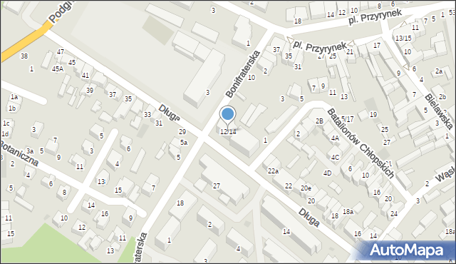 Łowicz, Bonifraterska, 12/14, mapa Łowicza