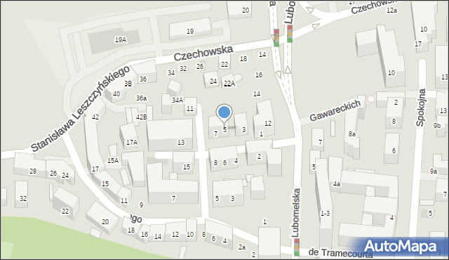 Lublin, Boczna Lubomelskiej, 5, mapa Lublina