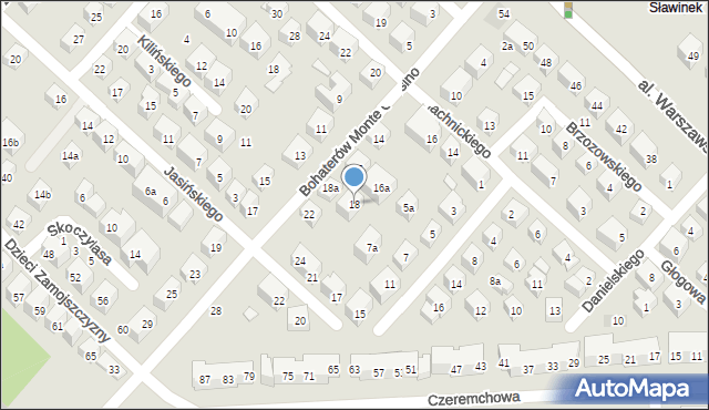 Lublin, Bohaterów Monte Cassino, 18, mapa Lublina