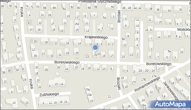 Lublin, Borelowskiego Marcina, płk., 21, mapa Lublina