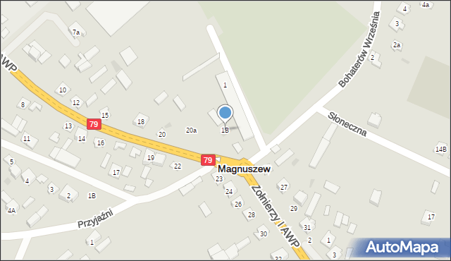 Magnuszew, Bohaterów Września, 1B, mapa Magnuszew