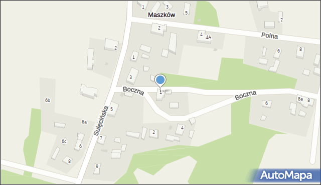 Maszków, Boczna, 1, mapa Maszków