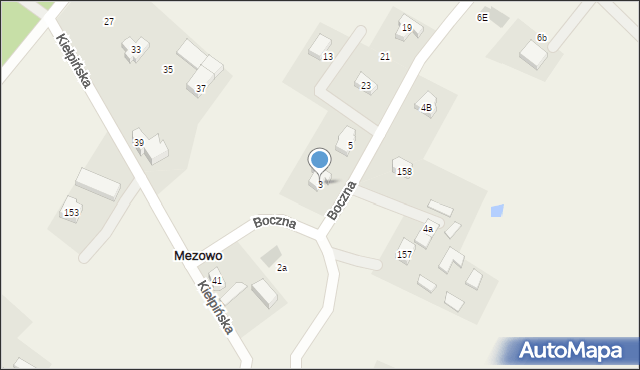 Mezowo, Boczna, 3, mapa Mezowo