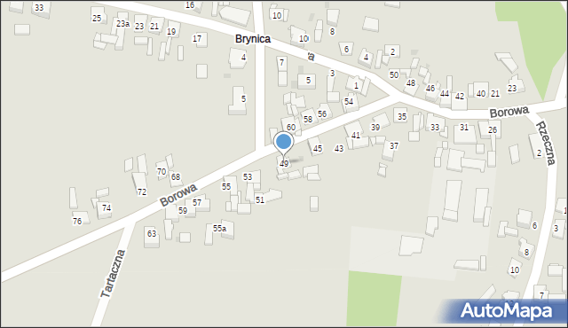 Miasteczko Śląskie, Borowa, 49, mapa Miasteczko Śląskie