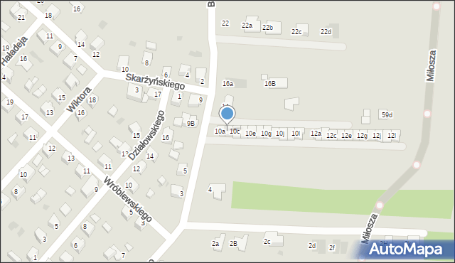 Mielec, Boguszewskiej, 10b, mapa Mielca