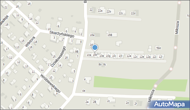 Mielec, Boguszewskiej, 10c, mapa Mielca