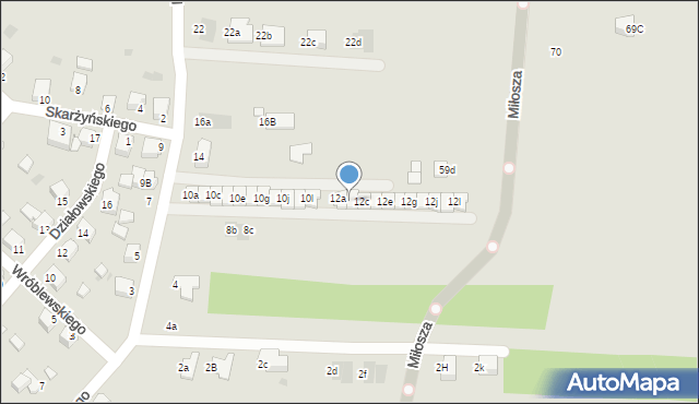 Mielec, Boguszewskiej, 12b, mapa Mielca