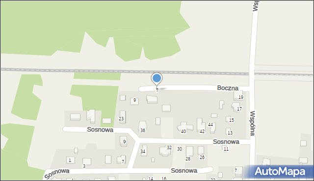 Mierzęcice, Boczna, 7, mapa Mierzęcice