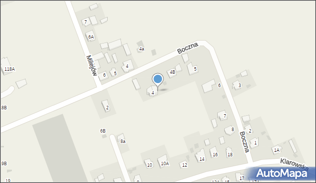 Milejów-Osada, Boczna, 4A, mapa Milejów-Osada